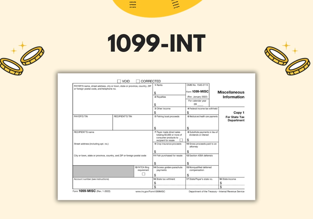 Form 1099-INT ≡ Printable IRS 1099 Interest Income Tax Form for 2023 in PDF